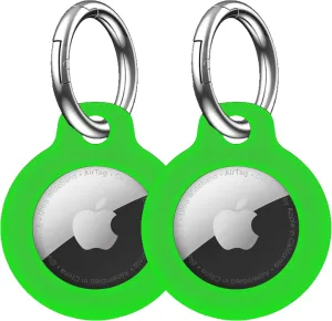 2 Pack Glow Airtag Holder - Airtag Keychain - Air Tag Holder - Airtag Case - Apple Airtag Holder Keychain - Air Tag Case - Airtag Holder for Kids - Air Tag Key Chain - Airtag Dog Cat Collar Holder