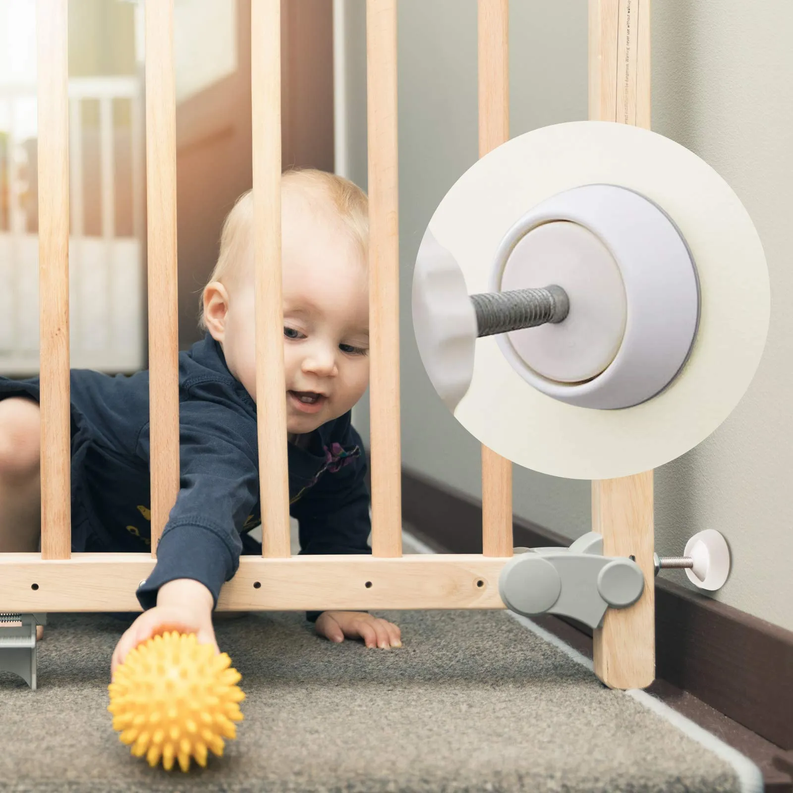 4 Pack Baby Gate Wall Protector Wall Cups for Child Pressure Mounted Stair Safety Gate, Protect Walls & Doorways from Pet & Dog Gates