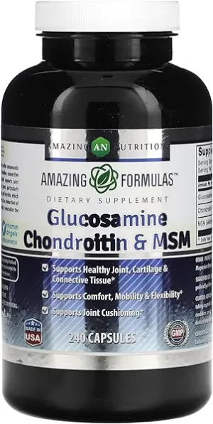 Amazing Formulas Glucosamine   Chondroitin   MSM - 240 Capsules (Non-GMO) - Supports Healthy Joint, Cartilage and Connective Tissue - Promotes Joint Comfort & Flexibility (240 Capsules) in Pakistan