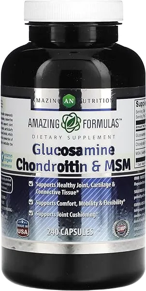 Amazing Formulas Glucosamine   Chondroitin   MSM - 240 Capsules (Non-GMO) - Supports Healthy Joint, Cartilage and Connective Tissue - Promotes Joint Comfort & Flexibility (240 Capsules) in Pakistan