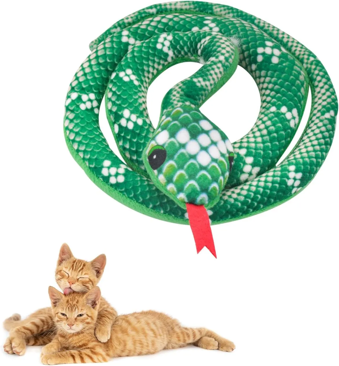 Andiker Catnip Toy,31.5inches Stuff Snake Interactive Snake Toy for Cats to Chew and Scrab (Green)