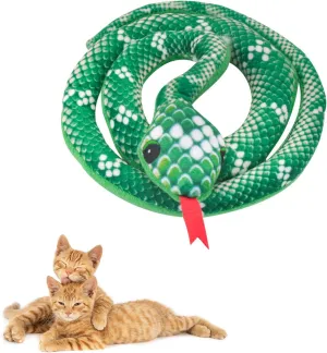 Andiker Catnip Toy,31.5inches Stuff Snake Interactive Snake Toy for Cats to Chew and Scrab (Green)