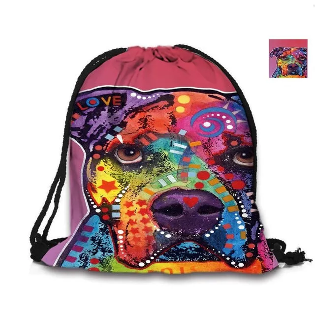 Australian Shepherd Drawstring Bag Cute Pet Dogs Custom Animal Backpack Border Collie Printed Double Sides For Woman School Girl