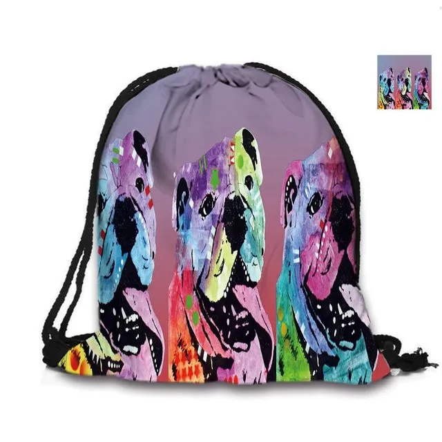 Australian Shepherd Drawstring Bag Cute Pet Dogs Custom Animal Backpack Border Collie Printed Double Sides For Woman School Girl