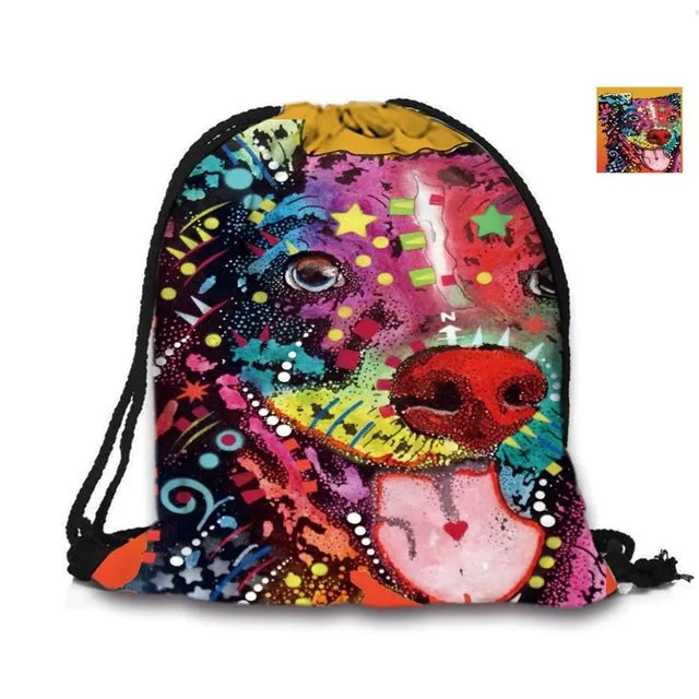 Australian Shepherd Drawstring Bag Cute Pet Dogs Custom Animal Backpack Border Collie Printed Double Sides For Woman School Girl