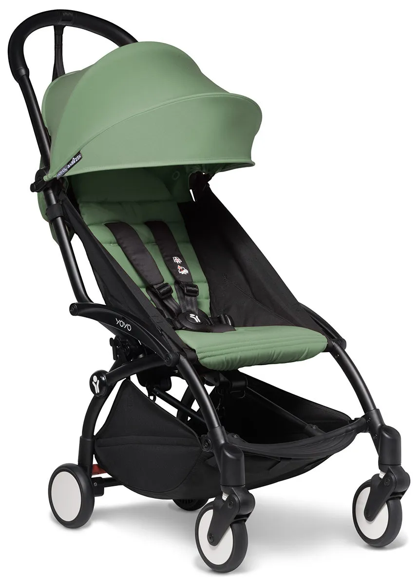 Babyzen YOYO2 Ultra Compact Complete 6  Stroller with Bassinet - Black/Peppermint