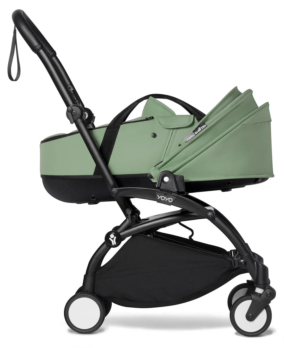 Babyzen YOYO2 Ultra Compact Complete 6  Stroller with Bassinet - Black/Peppermint