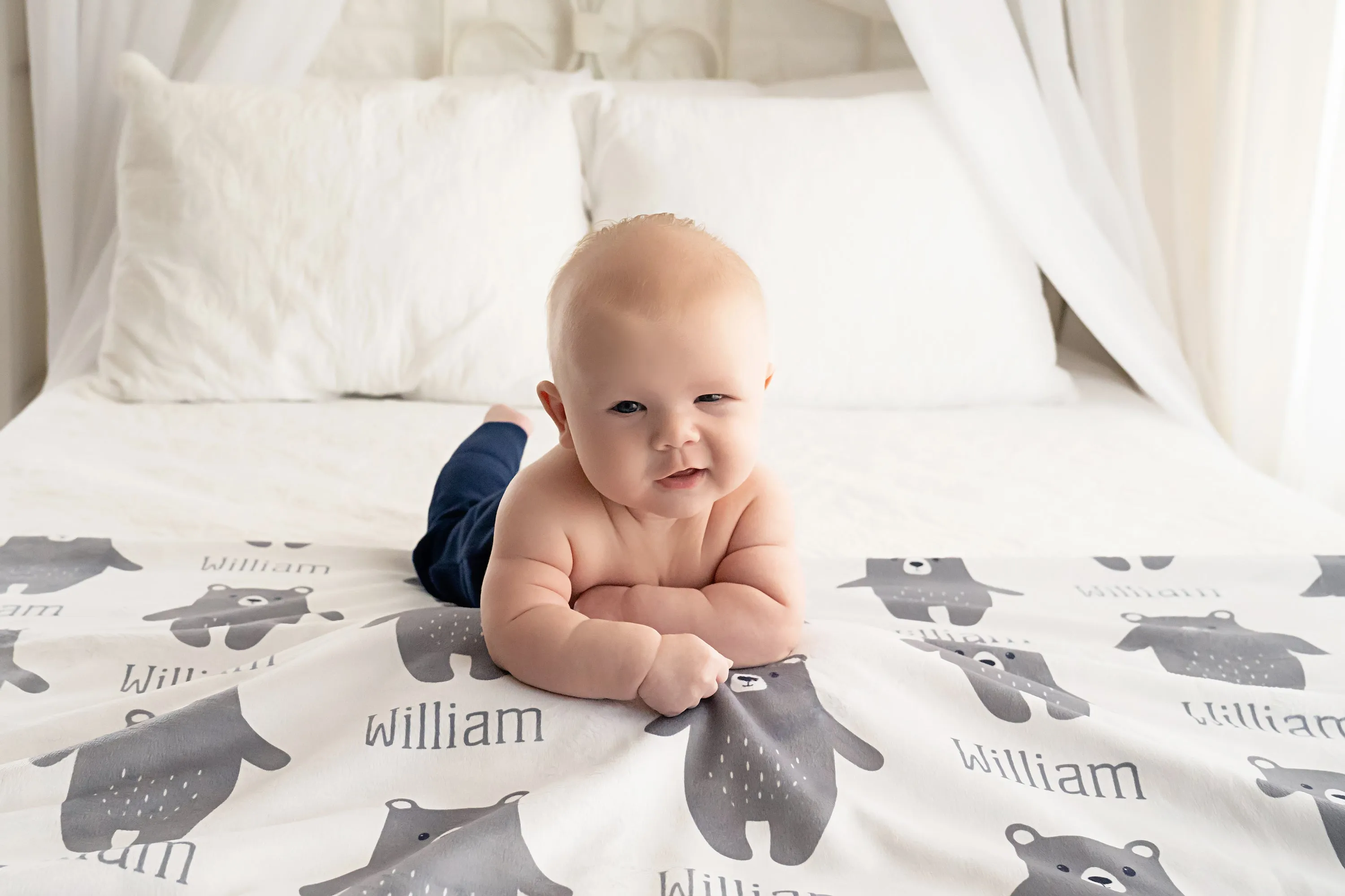 Bear Personalized Name Blanket