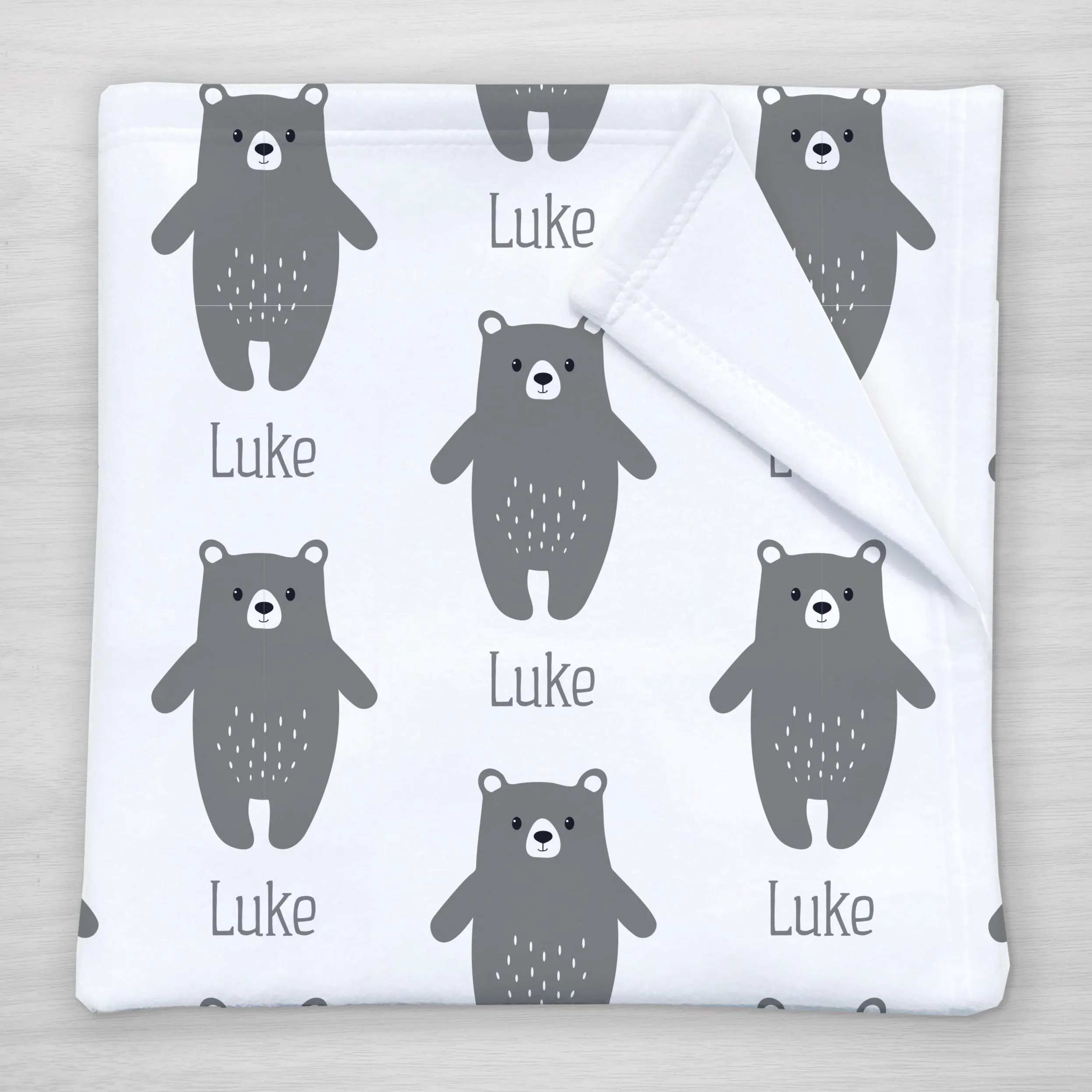 Bear Personalized Name Blanket