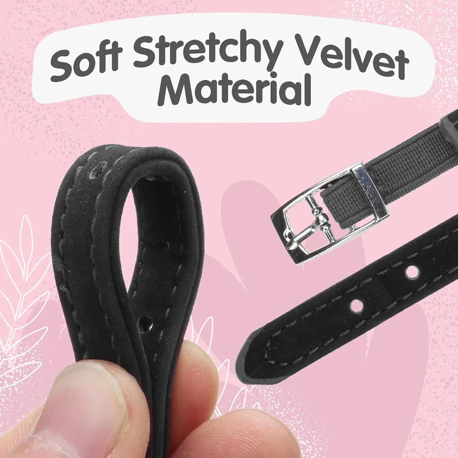 BINGPET Diamond Cat Collar,Adjustable Soft Velvet Leather Safe Kitten Collar with Crystal Heart Charm and Bells,Girl Boy Bling Stylish Cat Collars with Safety Elastic (Black, Neck Girth 6"-8")
