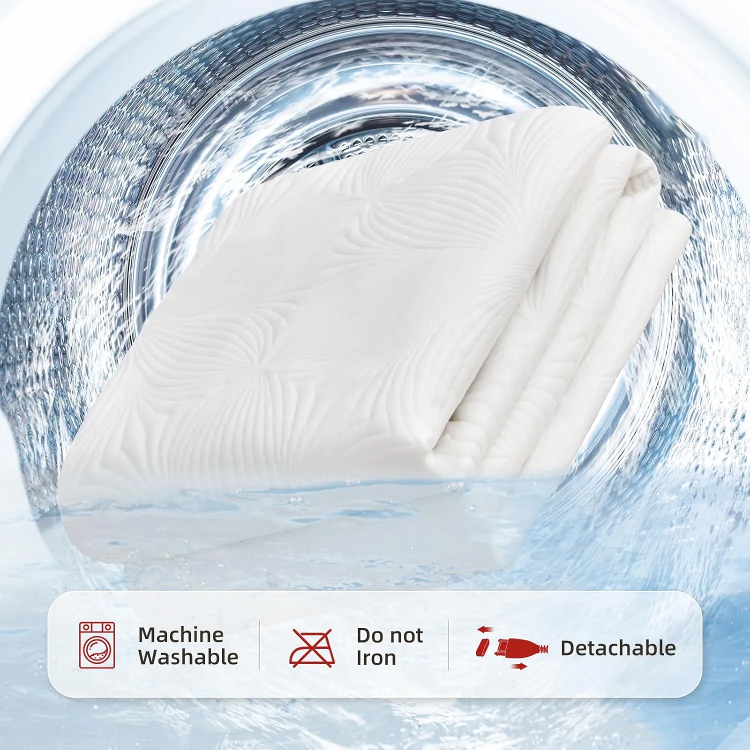 Bwarm Heated Mattress Pad ETL Certified Flower Bed Warmer with 9 Heat Settings, 1-12 Hours Auto Off Deep Pocket, Machine Washable, White (Queen)