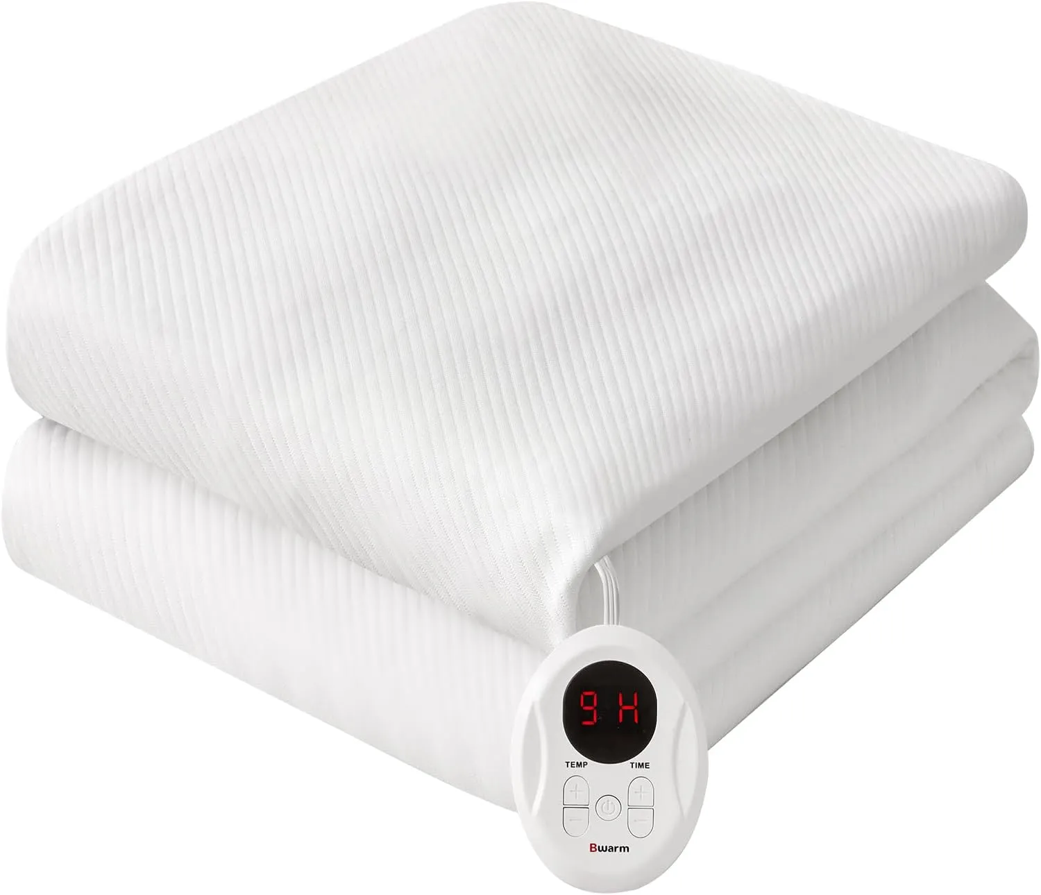 Bwarm Waterproof Heated Mattress Pad, ETL Certified Bed Warmer with Memory Function with 9 Heat Settings, 1-12 Hours Auto Off Deep Pocket, Machine Washable, White Twin XL