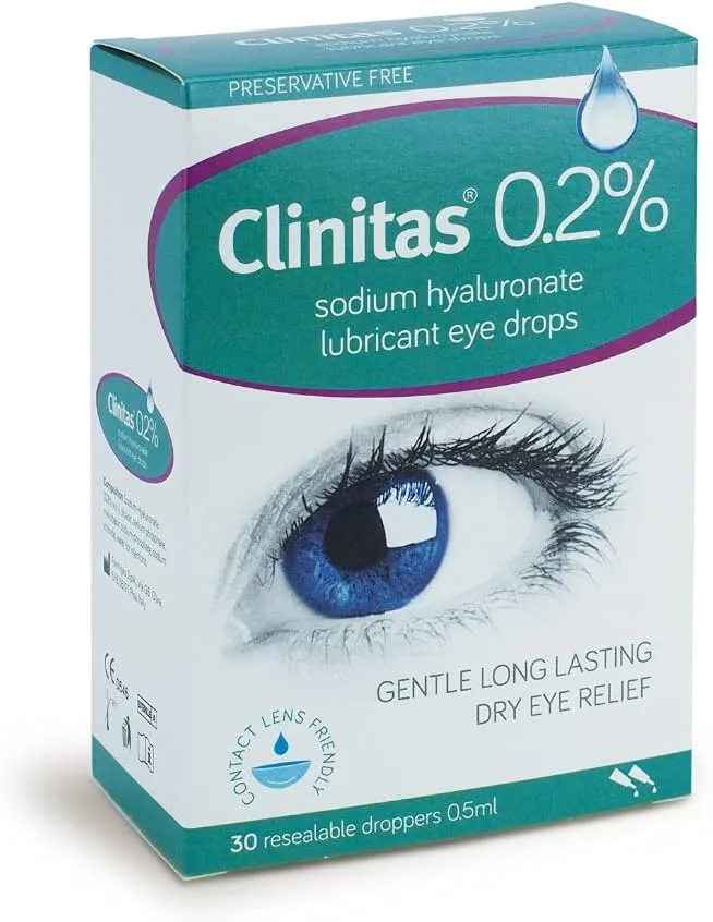 Clinitas 0.2% Soothe Eye Drops 30 x 0.5 ml vials and Fully resealable