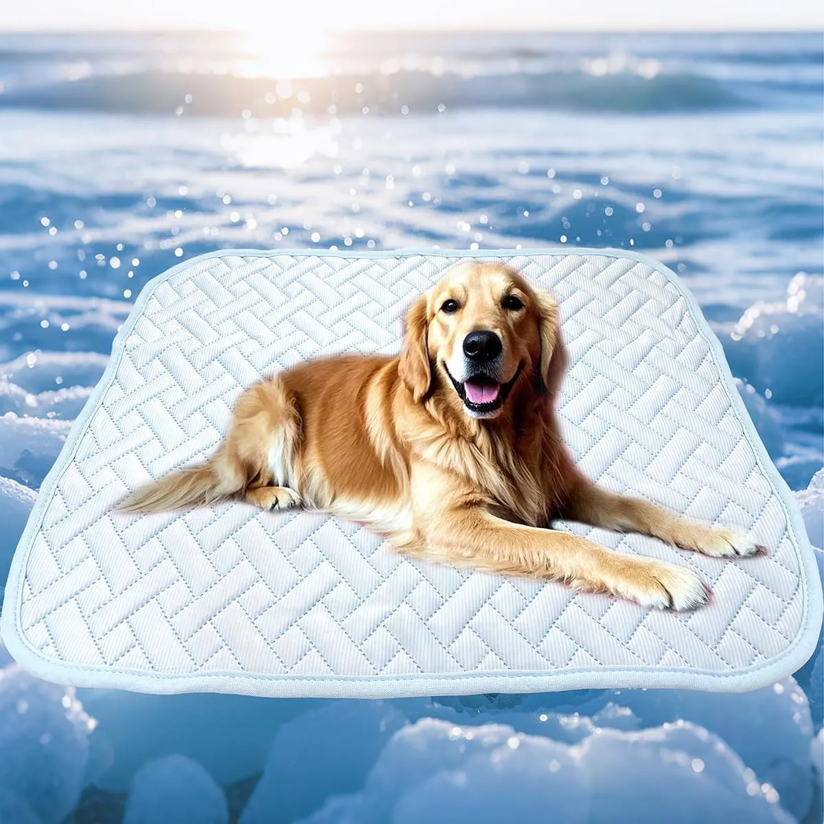 Cooling Mat for Dogs, XL Physical Cooling Pad with Durable Construction, Skin Safe Quilted Surface Washable & Reusable Dog Bed 59" x 39"