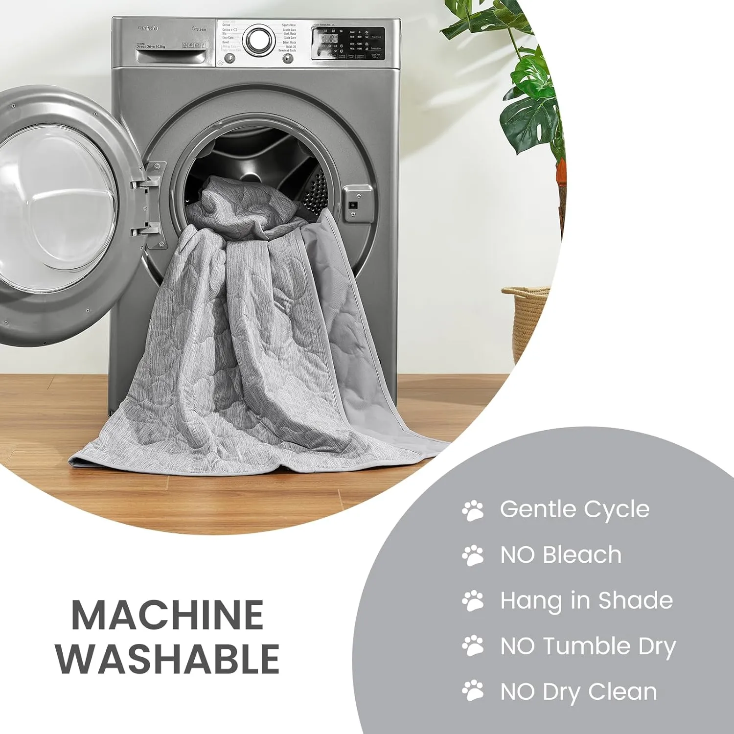 Cozy Bliss Leakproof Cooling Blanket for Large Dogs  Q-Max>0.4, Durable & Washable Dog Cooling Mat for Hot Weather, Soft Pet Throw & Couch Protector for Dogs & Cats, 40x60 Inch, Heather Silver Grey