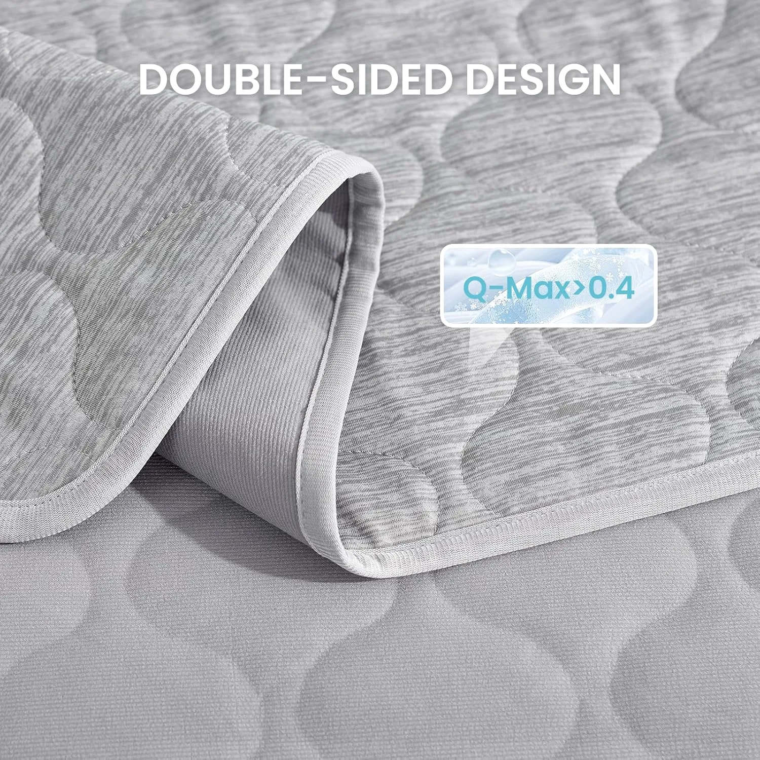 Cozy Bliss Leakproof Cooling Blanket for Large Dogs  Q-Max>0.4, Durable & Washable Dog Cooling Mat for Hot Weather, Soft Pet Throw & Couch Protector for Dogs & Cats, 40x60 Inch, Heather Silver Grey