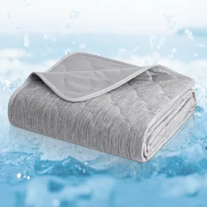Cozy Bliss Leakproof Cooling Blanket for Large Dogs  Q-Max>0.4, Durable & Washable Dog Cooling Mat for Hot Weather, Soft Pet Throw & Couch Protector for Dogs & Cats, 40x60 Inch, Heather Silver Grey