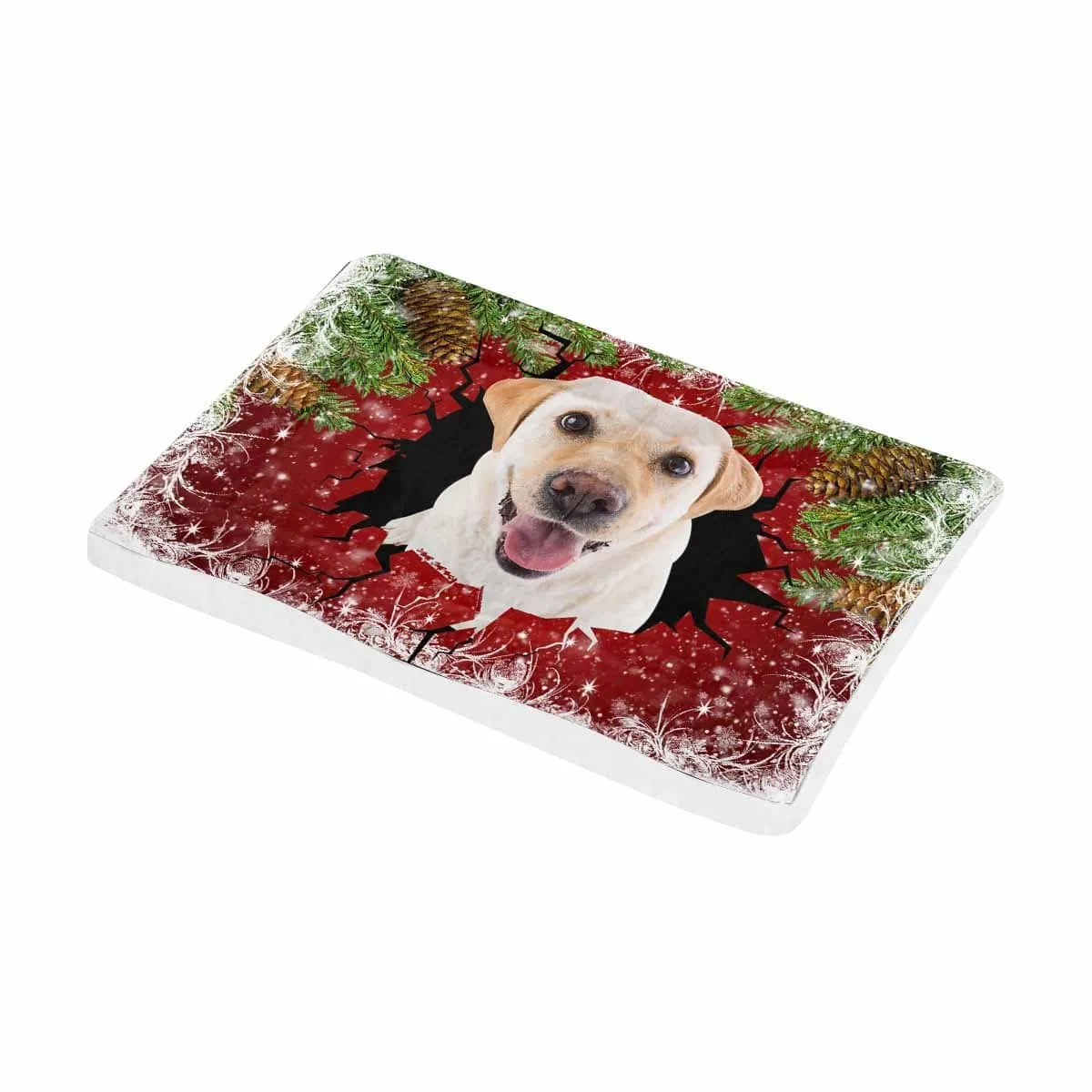 Custom Face Red Christmas Cute Puppy Pet Pad