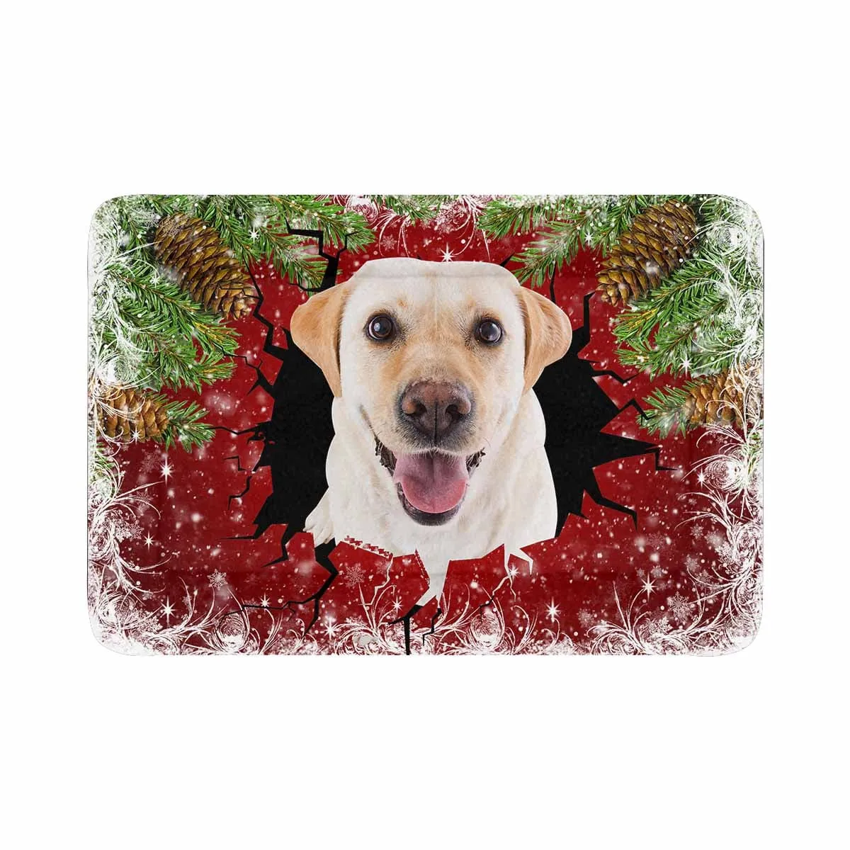 Custom Face Red Christmas Cute Puppy Pet Pad