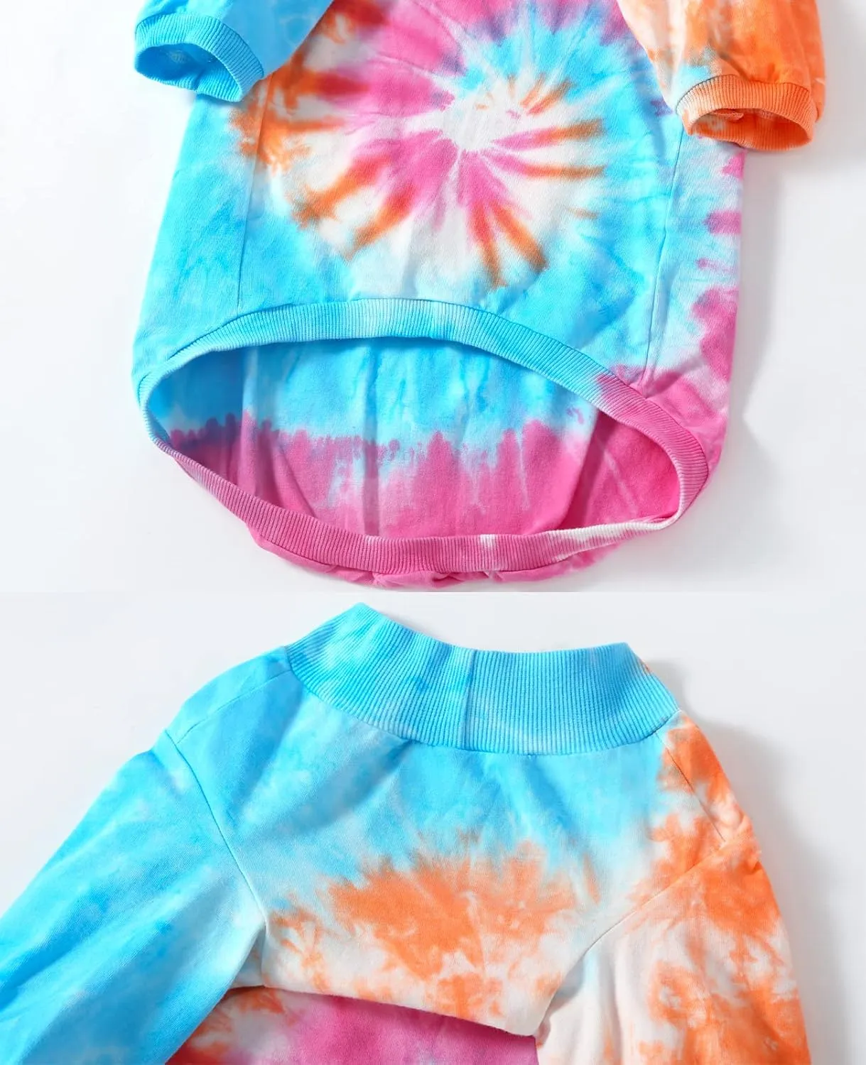 Dog Cotton Colorful Pink Orange T-Shirts Soft and Stretchy Dog Shirt Pajamas Pets Clothes for Extra Large Dogs(2XL PinkOrange)