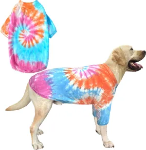 Dog Cotton Colorful Pink Orange T-Shirts Soft and Stretchy Dog Shirt Pajamas Pets Clothes for Extra Large Dogs(2XL PinkOrange)