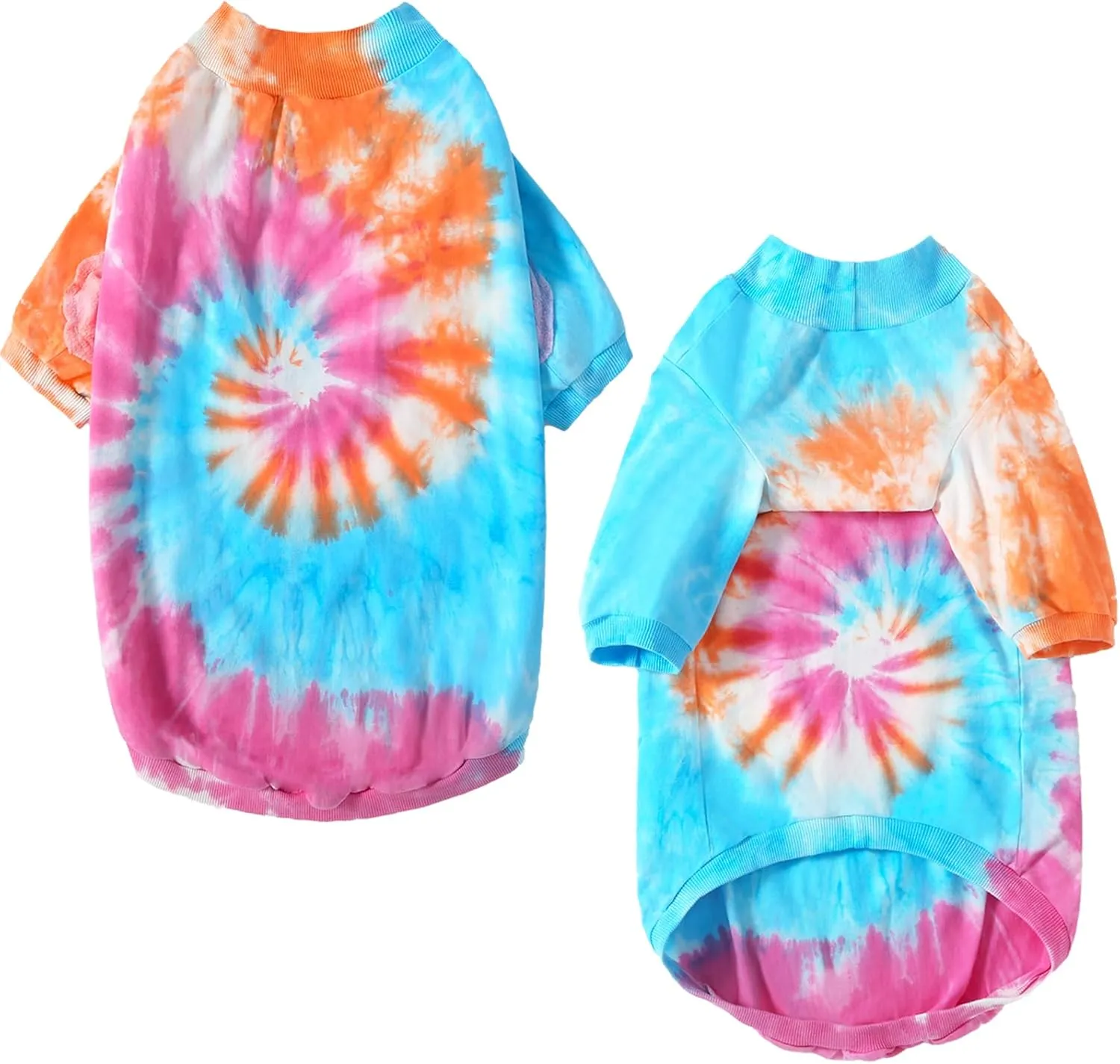 Dog Cotton Colorful Pink Orange T-Shirts Soft and Stretchy Dog Shirt Pajamas Pets Clothes for Extra Large Dogs(2XL PinkOrange)