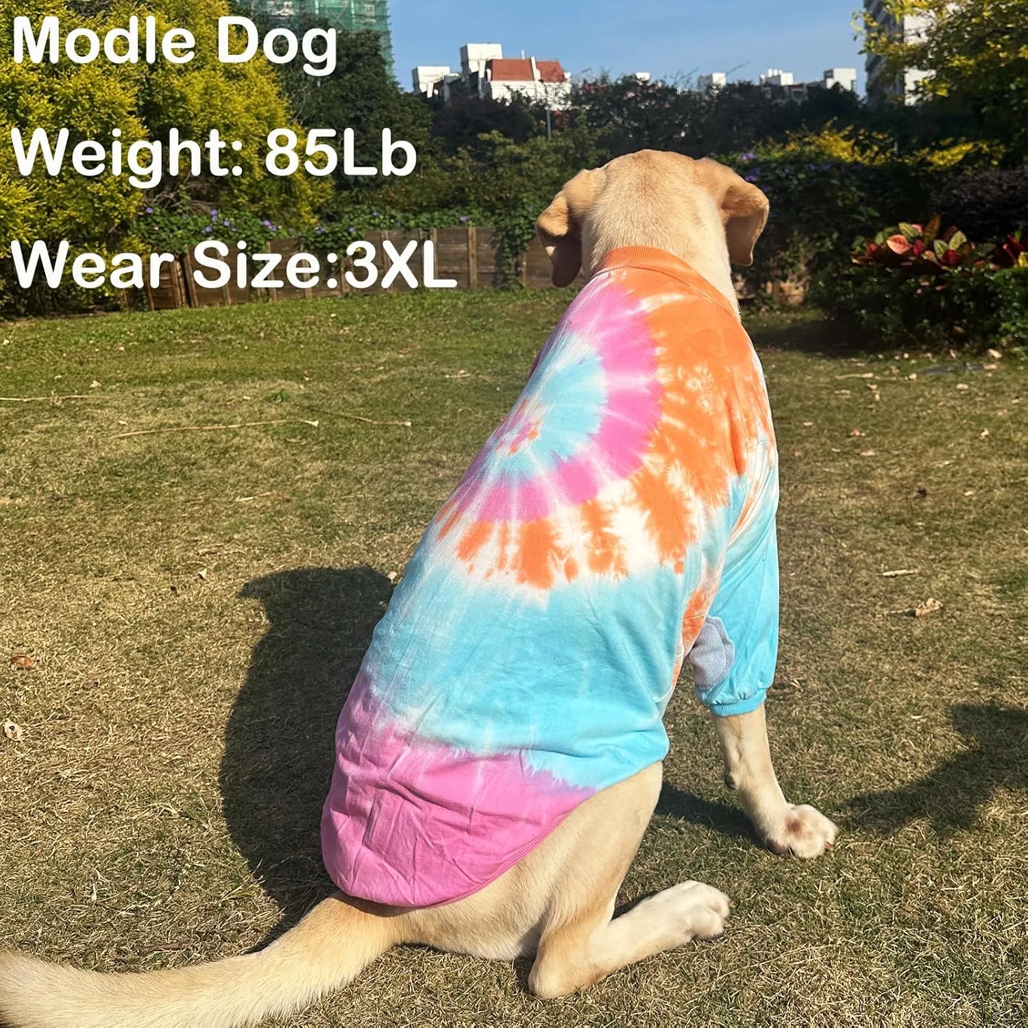 Dog Cotton Colorful Pink Orange T-Shirts Soft and Stretchy Dog Shirt Pajamas Pets Clothes for Extra Large Dogs(2XL PinkOrange)