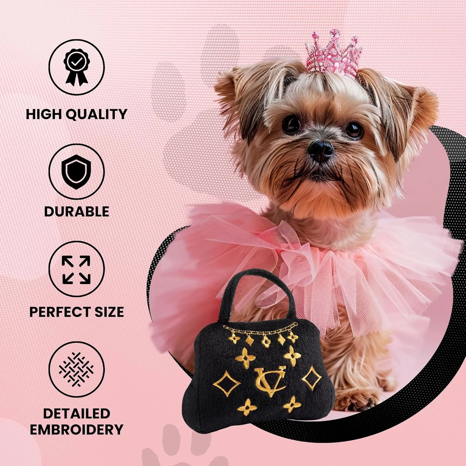 Dog Diggin Designs Runway Pup Collection | Unique Squeaky Parody Plush Dog Toys  Haute Couture Purses & Handbags