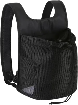 Dog Front Carrier Backpack,Ventilated Mesh Puppy Back Pack with Safety Belt,Adjustable Breathable Pet Carrier for Small Dogs Cats,Lightweight Doggy Backpack for Hiking Cycling Outdoor (Black)