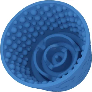 Dog Lick Bowl, Anti-Slip Lick Mat, Anxiety Relief Treat Dispenser for Dogs, Non-Slip Anti-Choking Silicone Slow Feeder Lick Bowl for Small Medium & Large Breed Dogs, BPA Free (Dark Blue)