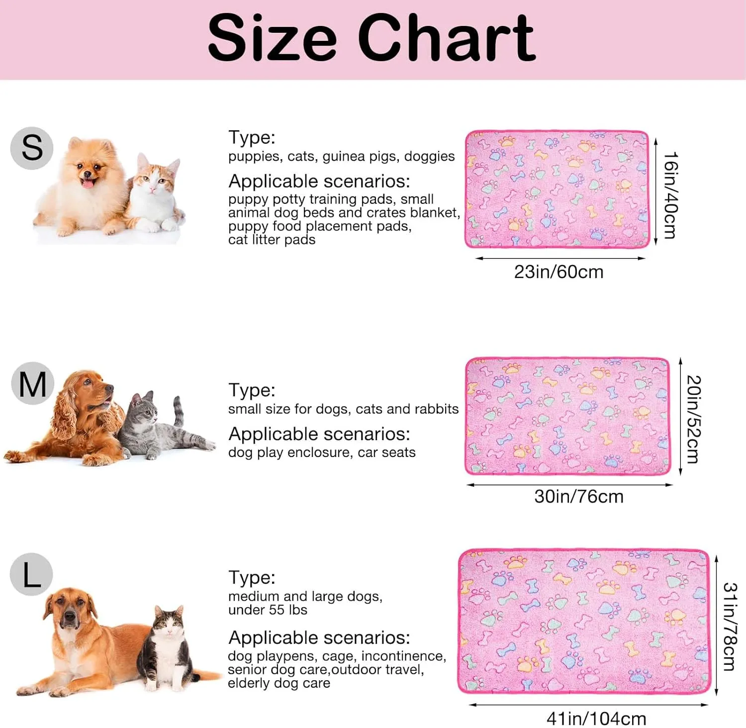 Dono 1 Pack 2 Dog Blankets, Soft Fluffy Fleece Pet Blanket Warm Sleep Mat Paw Print Design Puppy Kitten Throw Blankets Doggy Blanket for Dogs