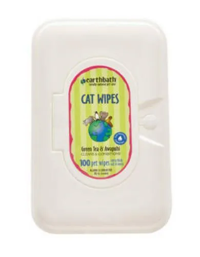 Earthbath Green Tea Fragrance Cat Grooming Wipes ( 100 towels )