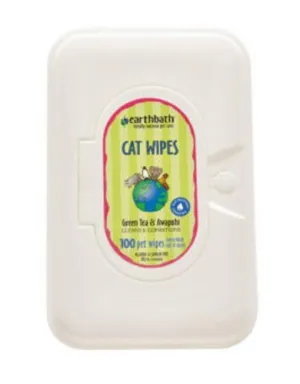 Earthbath Green Tea Fragrance Cat Grooming Wipes ( 100 towels )