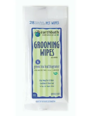 Earthbath Green Tea Leaf Fragrance Travel Wipes For Pets ( 28 towels )