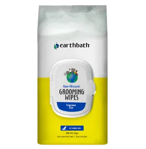 EARTHBATH Hypo-Allergenic Grooming Wipes - 100 Count | All-Natural, Safe & Gentle for Pets