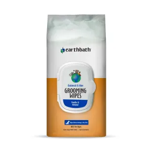 Earthbath Oatmeal & Aloe Grooming Wipes, Vanilla & Almond Soft-Sided Pouch 100ct