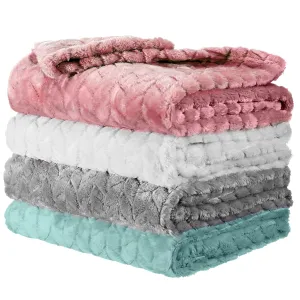 Frienda 4 Pcs Baby Fuzzy Blanket Fluffy Baby Blanket for Boys Girls Soft Warm Infant Newborn Toddler Receiving Nursery Bed Supplies, 32 x 24 Inch(Cute Color)
