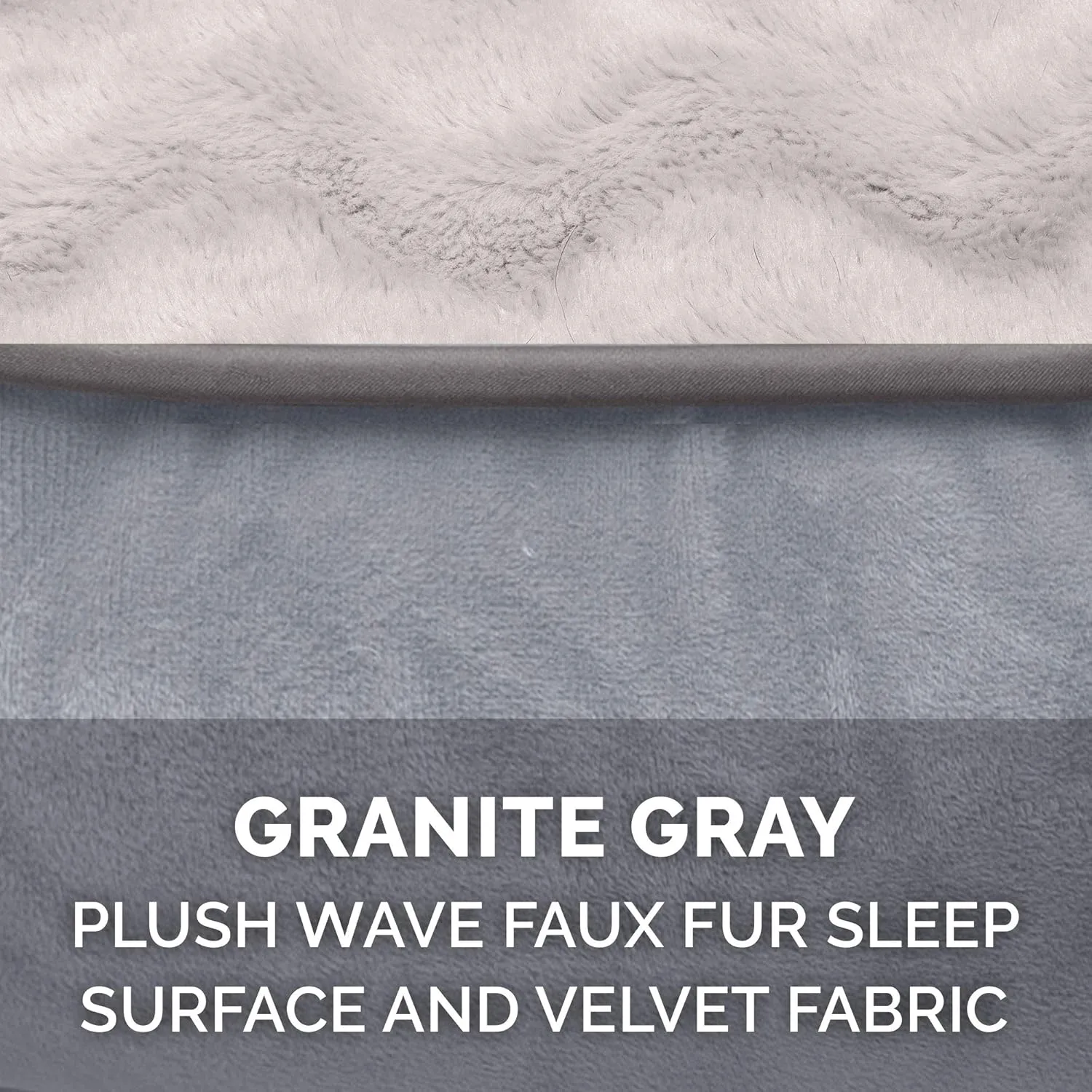 Furhaven Memory Foam Dog Bed for Large Dogs w/ Removable Bolsters & Washable Cover, For Dogs Up to 95 lbs - Plush & Velvet Waves Perfect Comfort Sofa - Granite Gray, Jumbo/XL, 40.0"L x 32.0"W x 9.5"Th