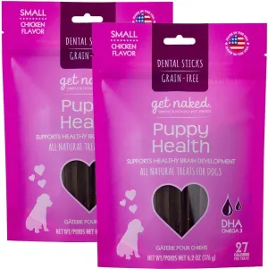 Get Naked Grain Free 12.4 oz Puppy Health Dental Chew Sticks, Small