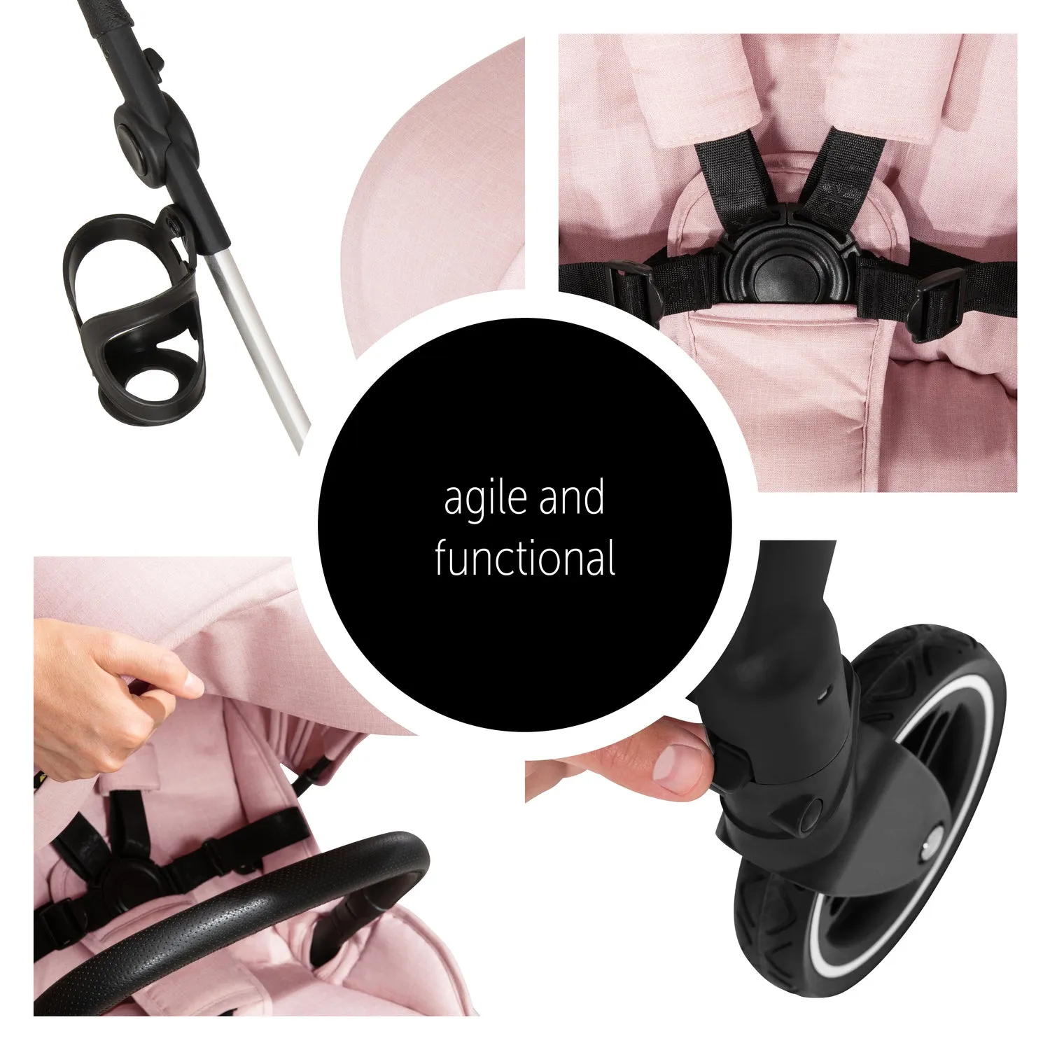 Hauck Eagle 4S Colibri Stroller (Pink): Lightweight, Travel System, Reversible