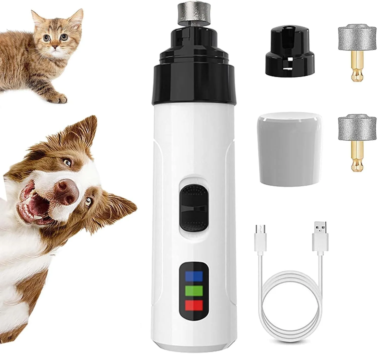Heusom Silent Groom Pro Nail Grinder, 2025 New Heusom Dog Nail Trimmer, Rechargeable USB Charging Pet Nail Grinder, Pet Paws Grooming Smoothing Tool