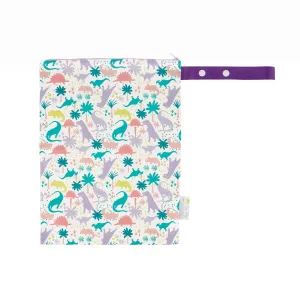 Itzy Ritzy Sealed Wet Bag with Handle  Wet Bag for Travel, Swimsuits, Cloth Diapers, Gym Clothes & Toiletries - Washable & Reusable with Water Resistant Lining - Measures 11 x 14 (Darling Dinos)