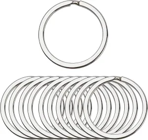 Mandala Crafts 1 Metal Key Rings for Keychains - Flat Stainless Steel Keychain Rings for Crafts - 50 Split Key Ring Set Bulk Keyrings for Car Keys Home Key Chain Rings