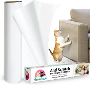 Mimi&Bubu [0.2 mm Extra-Thick BPA-Free] Anti Scratch Furniture Protector, Single-Sided Sticky Couch Protector for Cats and Dogs, Couch Corner Guard from Claws, Cat Scratch Deterrent Tape (160" x 13")