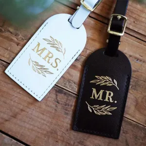 mr. and mrs. luggage tags
