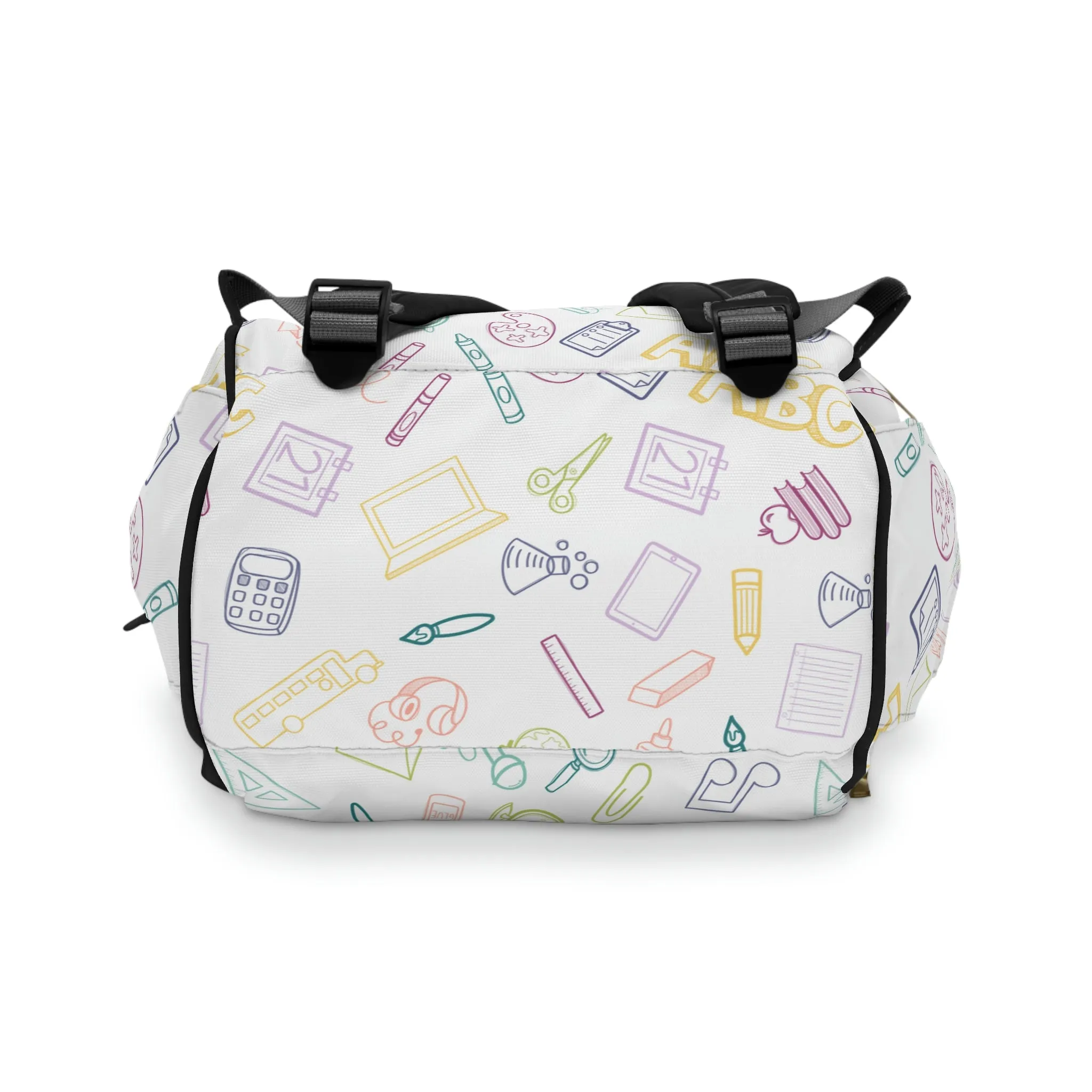 Muted Rainbow Elementary Doodles Backpack