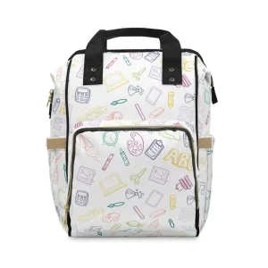 Muted Rainbow Elementary Doodles Backpack