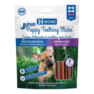 N-Bone Jumbo Teething Sticks Pumpkin Dental and Hard Chew Dog Treats - 7 Pack