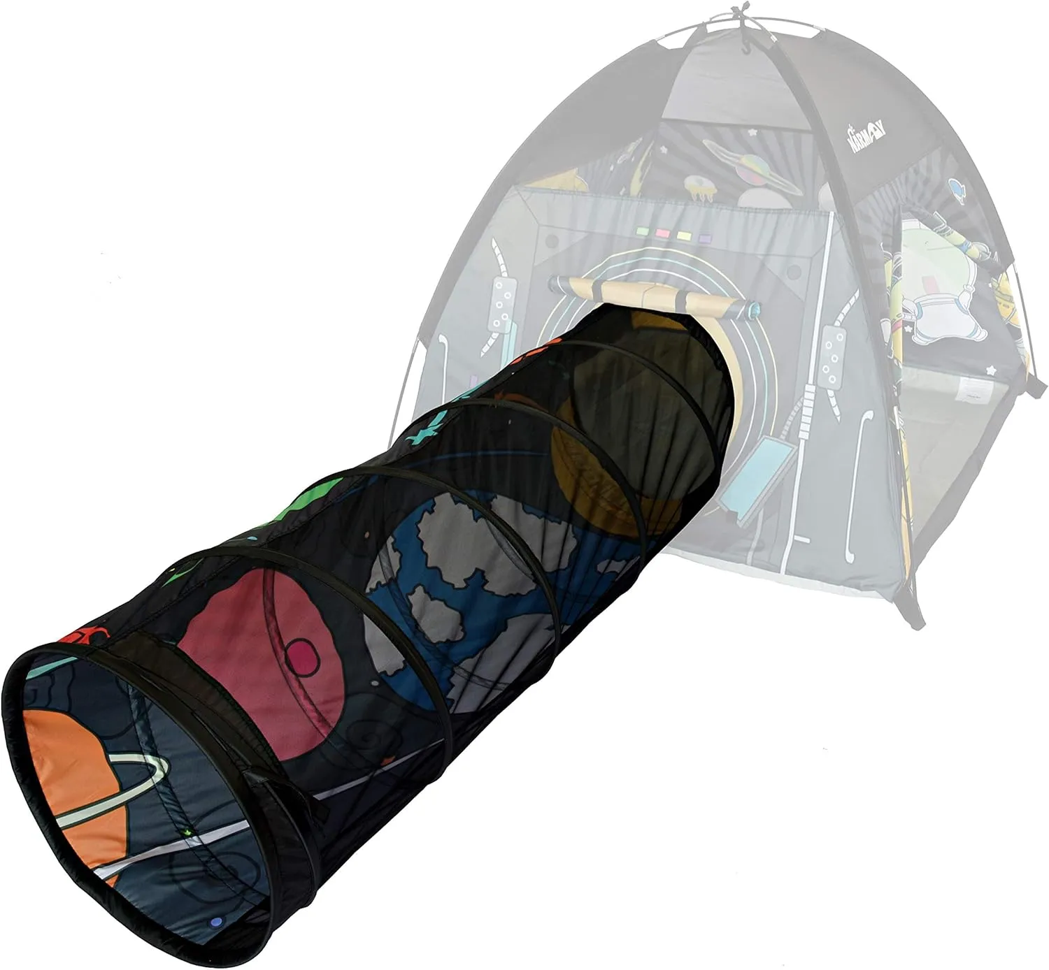 NARMAY Play Tunnel Space Travel Pop Up Tunnel for Kids Indoor/Outdoor Crawl - 19dia  60L inch