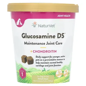 NaturVet, Glucosamine DS, Maintenance Joint Care   Chondroitin, For Dogs & Cats, Level 1, 70 Soft Chews, 5.4 oz (154 g)